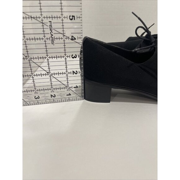 Stuart Weitzman Women's Black Lace-up Shoes Block Heel Fabric Gore-Tex Size 9 B - Picture 3 of 16